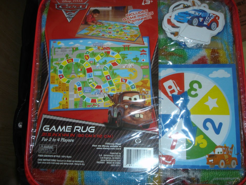 Disney Pixar Cars 2 Game Rug 31.5 x 44 Includes Game Pieces and 