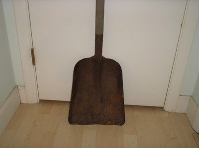   Steel Coal Shovel Railroad Train Farm Tool Wood Handle Old Vtg