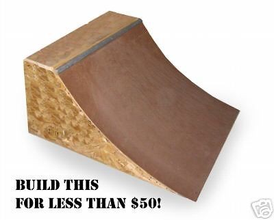 SKATE RAMP QUARTER PIPE PLANS ONLY, YOU BUILD EASY