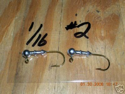 25 1/16 oz Double Collar Jigs on Mustad #2 Bronze hooks