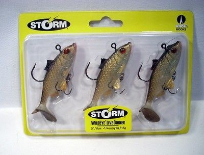 New Storm 3 Wildeye 1/4 oz Live Shiner Soft Lures Crankbait Fishing 