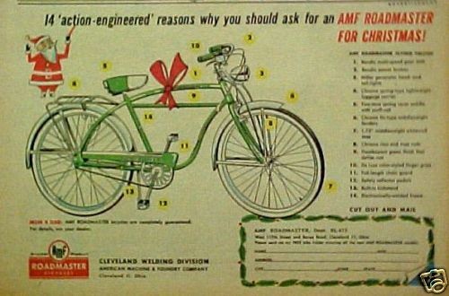   Roadmaster~Cleveland Welding Flying Falcon Bicycle,Bike Christmas AD