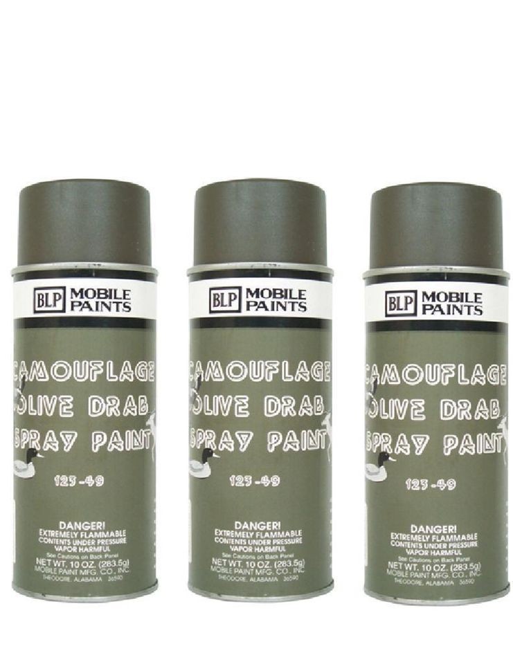 NEW 3 10 OUNCE CANS O.D. OLIVE DRAB GREEN ENAMEL CAMO SPRAY PAINT SET