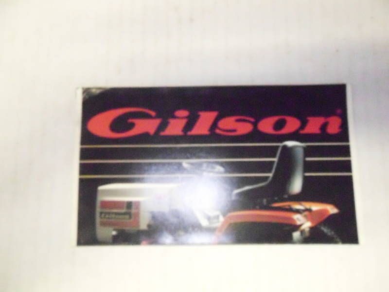 Gilson Sales Brochure 1985 11 18hp Tractors Classic