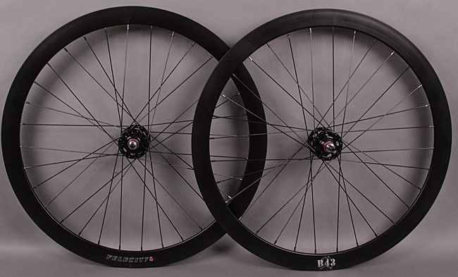 Velocity B43 Black Fixed Gear Track bike Wheelset Wheels DT Spokes 