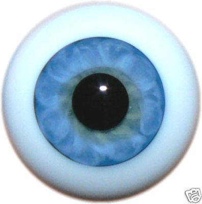 REBORN DOLLS REAL GLASS EYES, COLOR 52 LIGHT BLUE 24 MM