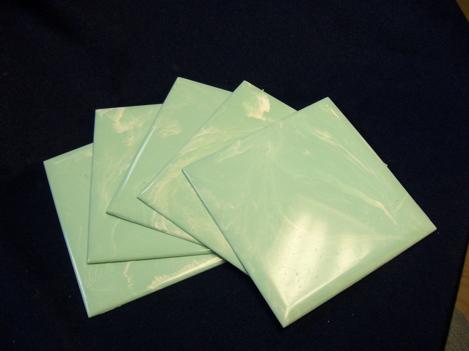   TILECREST PLASTIC BATHROOM 4 1/4 TILE SEAFOAM GREEN blue POLYSTYRENE