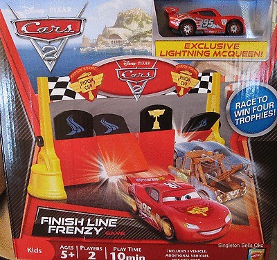 Disney Pixar Cars 2 Finish Line Frenzy Race Game Lightning McQueen Car ...