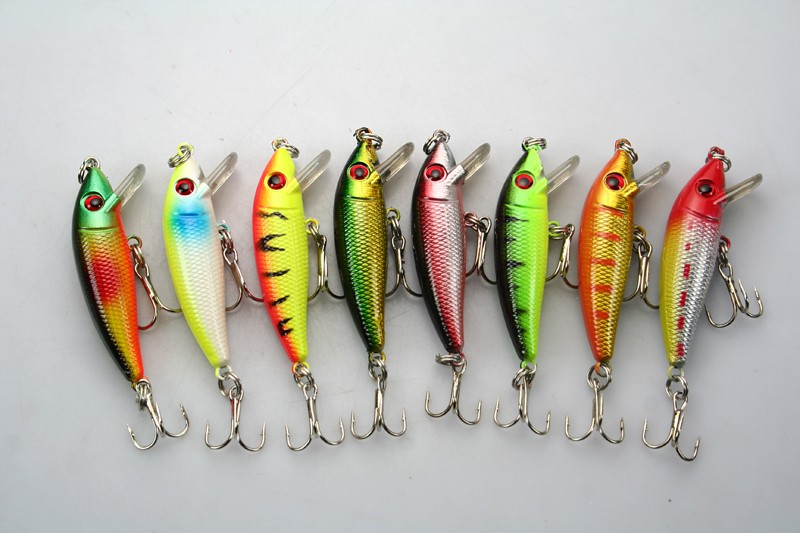 8pcs FISHING LURE CRANKBAITS BASS WALLEYE 5.3g