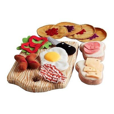 DUKTIG 15 piece breakfast set Plush very soft Kitchen toy kids play 