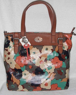 NWT Fossil KEY PER SHOPPER LARGE TOTE FLORAL DESIGN $128