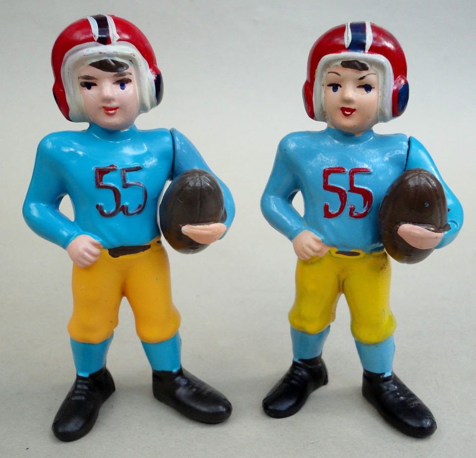   Cake TOPPER Football Player x 2 Blue Gold Uniform Team Win Hong Kong