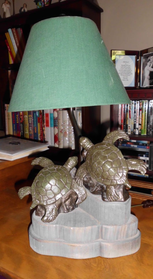   Century Frederick Cooper Bronze Sea Turtles Turtle Tango Table Lamp