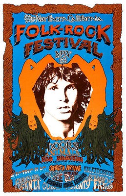 1968 THE DOORS *FOLK ROCK* CONCERT POSTER JIM MORRISON