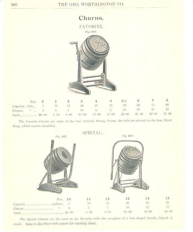 1902 Favorite Special Butter Churn Antique Catalog Ad