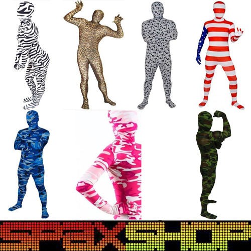 Full Body Spandex Lycra Suit Party Costumes Zentai Camo Patterns 