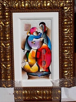   Original Embellished Serigraph on Canvas, Free Jazz, Signed/Framed