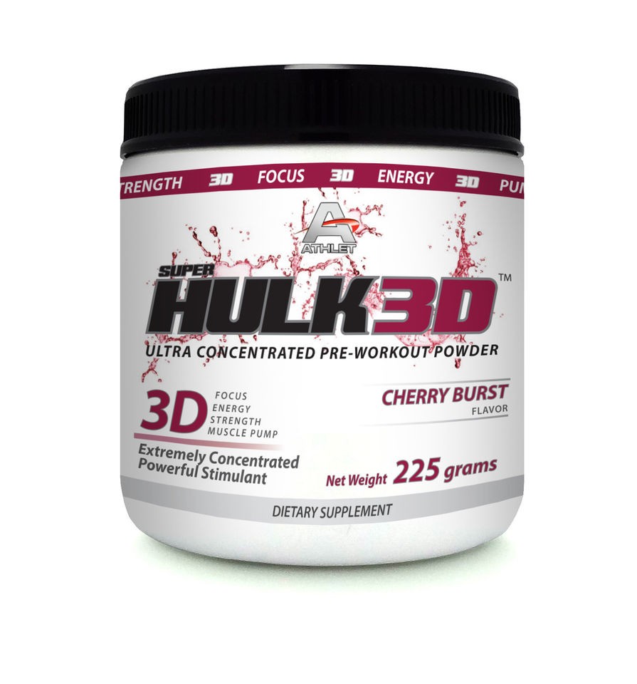 ATHLET SUPER HULK3D PRE WORKOUT POWDER 225 GR CHERRY BURST FOCUS EN 