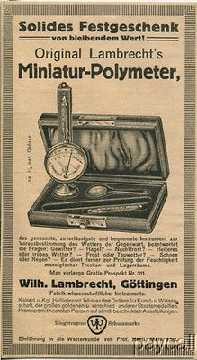   Lambrecht Miniature Polymeter Barometer thermometer Weather Forecast