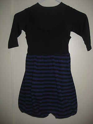 FOREVER 21 GIRL 7 8 BUBBLE HEM colorblock DRESS COBALT BLUE BLACK 