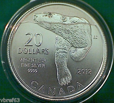 2012 CANADA POLAR BEAR New Release $20 pure silver FREE CANADA & US 