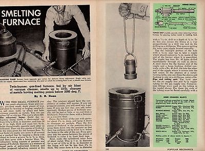 SMELTING FURNACE PLAN TWIN BURNER MELT METALS SMELT ORIGINAL