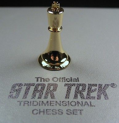 Franklin Mint Star Trek 3D Chess   Gold Plated King