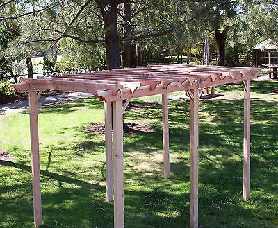 GARDEN CRAFT SOLID CALIFORNIA REDWOOD PERGOLA NEW 10x16 unit