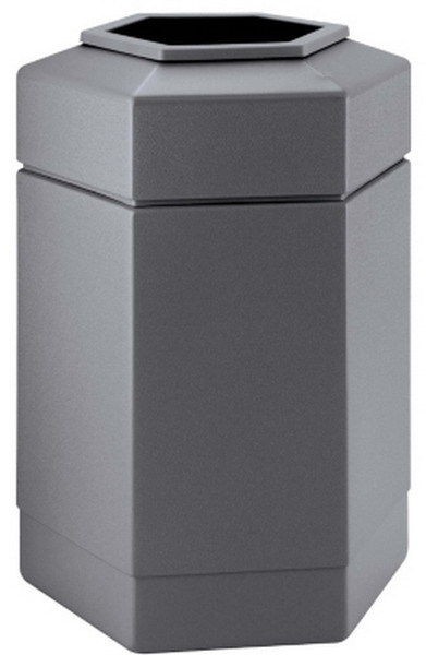   Gray Commercial In / Outdoor Trash Can Open Top Garbage Container