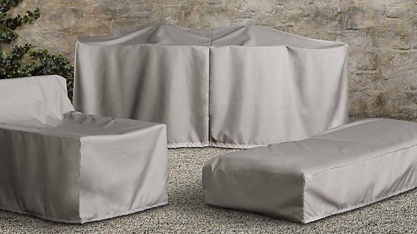 NEW Restoration Hardware OUTDOOR Furniture Cover SANTA MONICA OTTOMAN