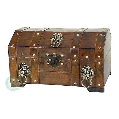   Pirate Treasure Chest Lion Rings and Aged Hardware Decorate New