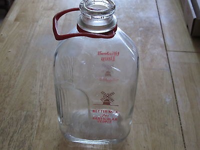   Windmill Dairy Moselem Springs PA Half Gallon Glass Milk Bottle