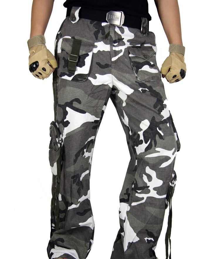 ClotheSpace Mens Military Snow Camo Cool Pants MP20 W34