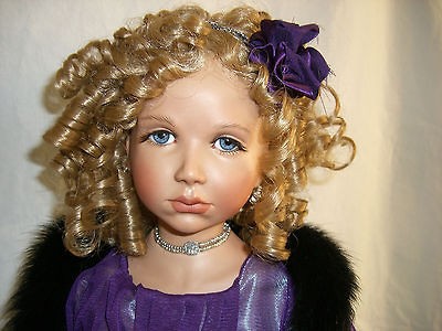 OOAK Handmade Porcelain Doll Edwardian Jolene in Purple Reproduction