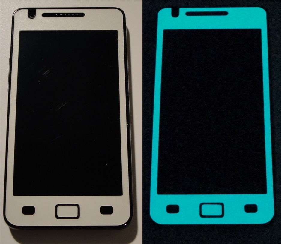 Matte Glow in the Dark Samsung Galaxy S2 Body Skin sticker Choice of 5 