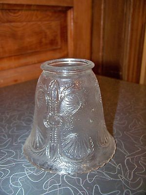 Antique Embossed Glass Gas Oil Kerosene Lamp Shade Globe