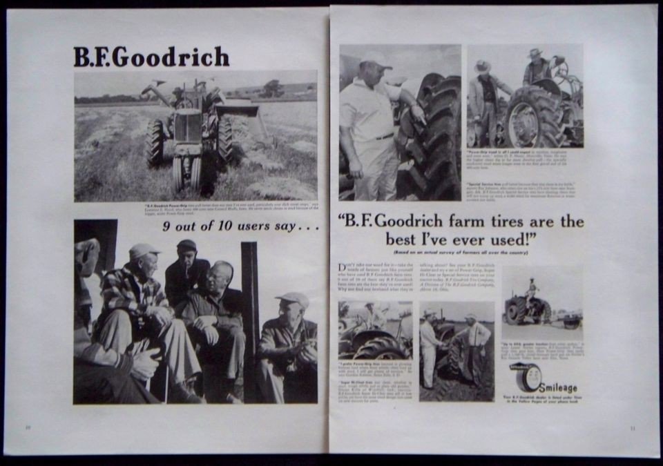 1958 B.F. Goodrich Farm Tires Smileage Magazine Ad