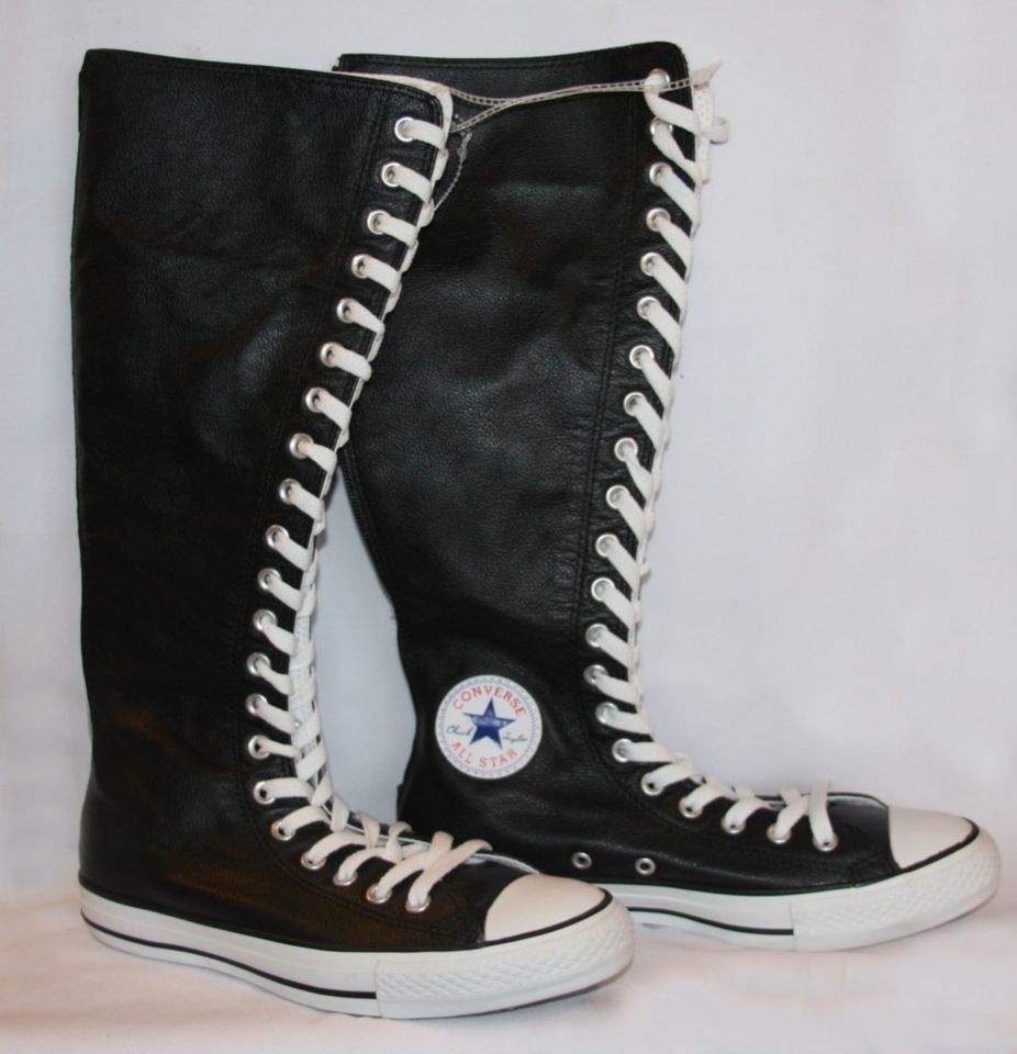 Chuck Taylor LEATHER Converse XXHI Knee Length Black Womens 7 NWOT 