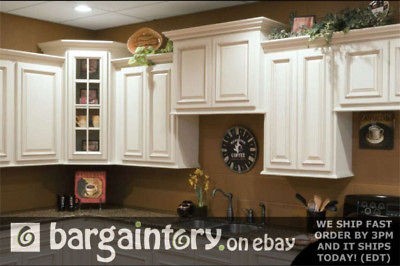 Beautiful 5FT dark glaze white kitchen RTA cabinets