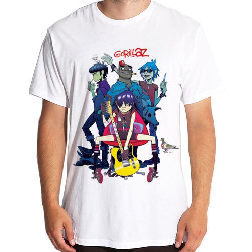 Gorillaz band rap hip hop rock indie white t shirt