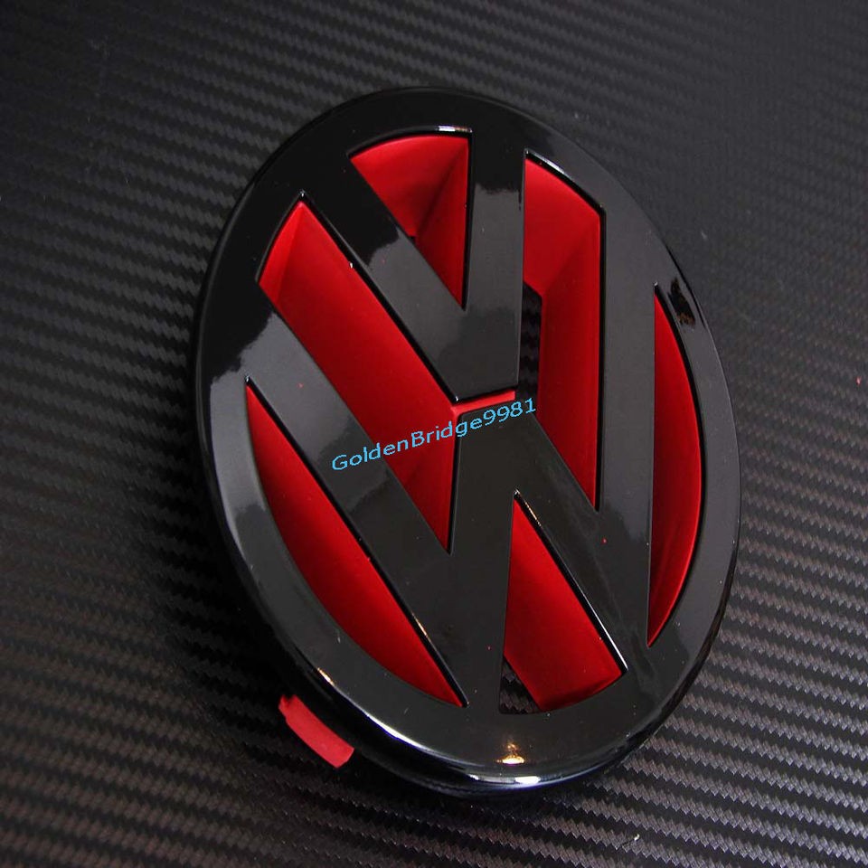   Grille Badge For Golf MK6 / MK5 / GTI / Passat / Jetta Matt Black Red