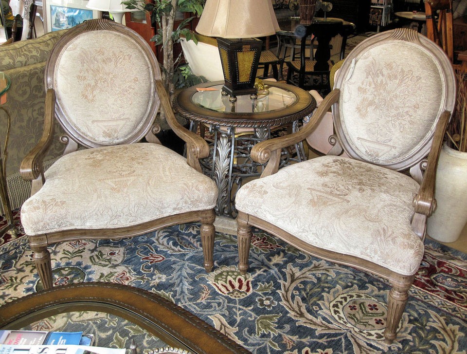 Pair of 2 BERNHARDT Oval Back Accent Chairs