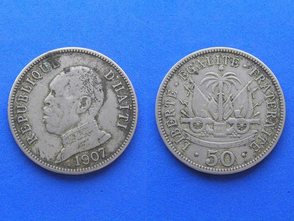 Haiti 50 Centimes Coin. 1907. 29 mm