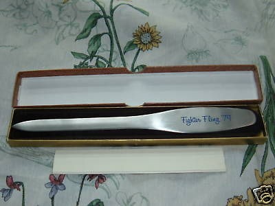 US Navy Military Letter Opener Zippo Fighter Fling 1979