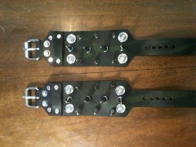 HardCore Hand Crafted Spiked Camo Leather Wrist Bands Biker/Punk/Goth