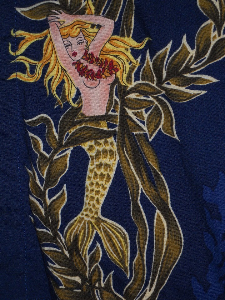 Vintage KATIN Hawaiian Sexy mermaid Ocean Dream surfer shirt~L~FREE 