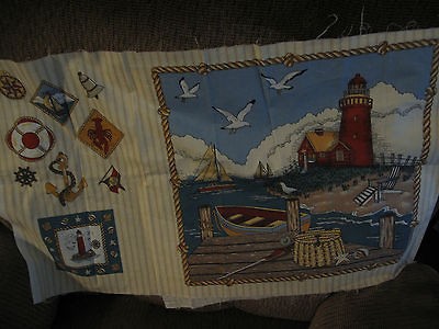 Lighthouse, Nautical Pillow panel and appliques