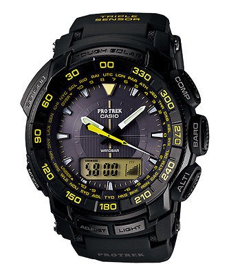   ) Casio PROTREK SOLAR TRIPLE SENSOR 330ft PRG550 1A9 COMPASS WATCH