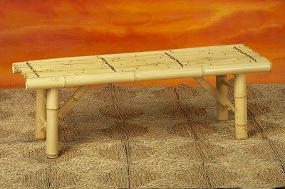 Bamboo Folding Bench Tropical Zen Tikibar Japanese Beach Surf Decor 40 