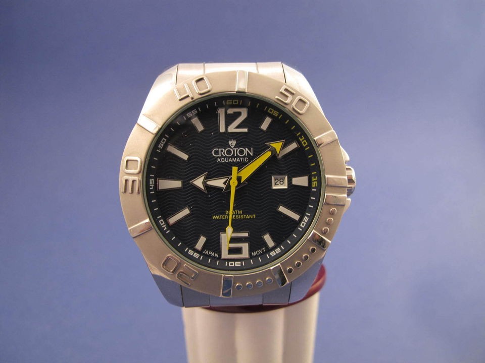 CROTON AQUAMATIC LARGE STEEL DIVERS WATCH